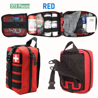 Tactical IFAK First Aid Kit Bag with Tourniquet Scissors Whistle, Portable Emergency Survival Kit for Outdoor Hiking Camping Hunting Car Boat, Multiple Sizes B373 B143 152