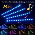 [RGB Decorative Lights] USB DC 5V 48Leds Car Interior Lighting Flexible Neon LED Ambient Light Backlight Music Control RGB Decorative Atmosphere Lights, Without Battery