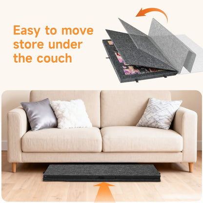 Jigsaw Puzzle Board with Felt Mat & 6 Sorting Drawers - Foldable Roll-Up Puzzle Saver Fits Up to 1000 Pieces | Portable Puzzle Storage Organizer for Adults Kids Family Game Night