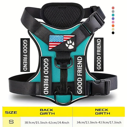 Service Dog Harness with 5 Patches – Reflective Adjustable Oxford Vest with Inner Mesh Layer, Service Dog ID System for Small Medium Large Dogs, XS–XL, 5 Colors