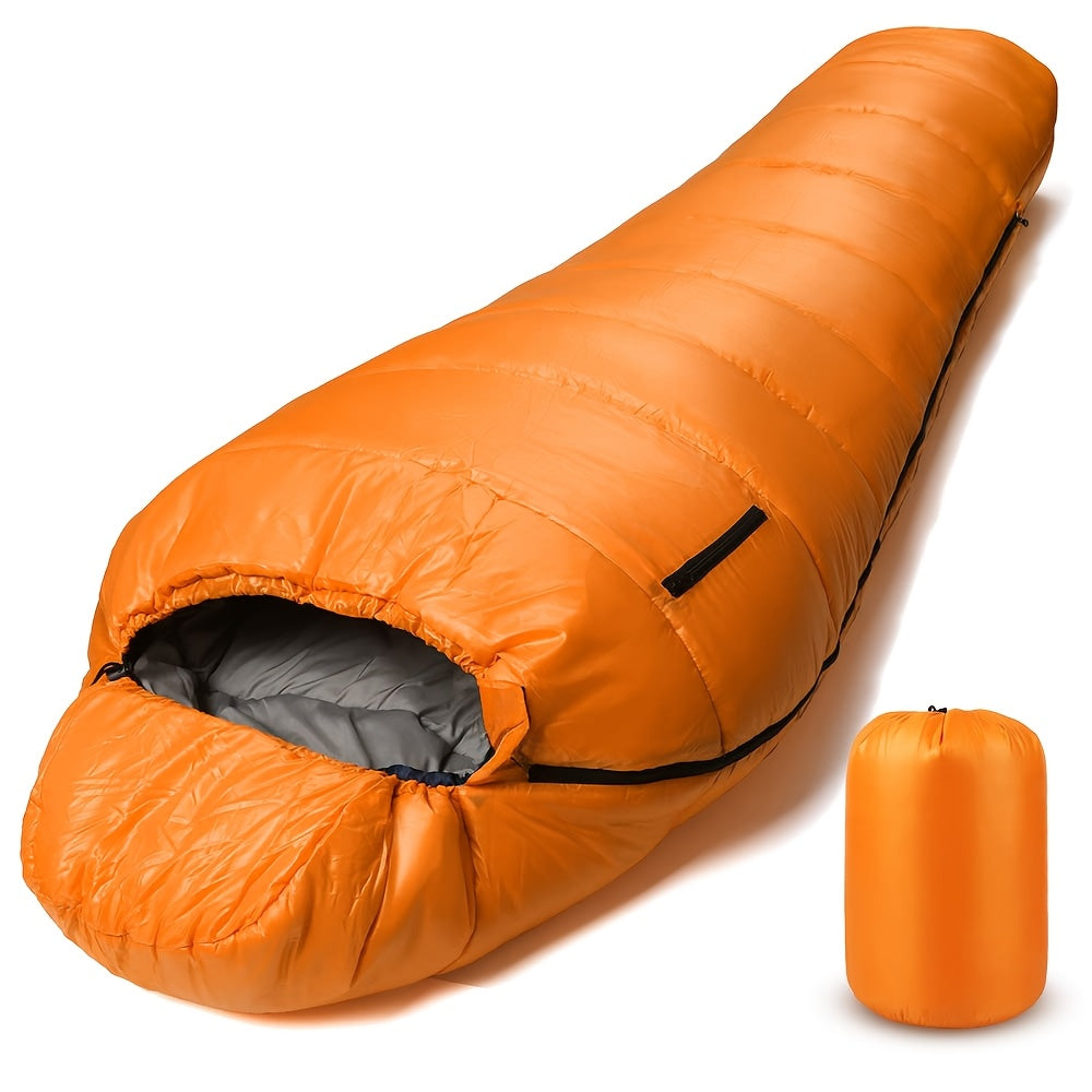 Mummy Sleeping Bag 15°F & 32°F - 3-4 Season Cold Weather Sleeping Bag for Adults, Ripstop Polyester Lining, Anti-Snag Zipper, Warm Washable Camping Sleeping Bag for Hiking, Backpacking & Outdoor