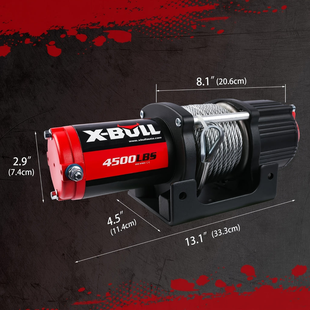 X-BULL 4500/3000/2500Lbs Electric Winch 12V Steel Wire for ATV UTV Boat Truck 4WD