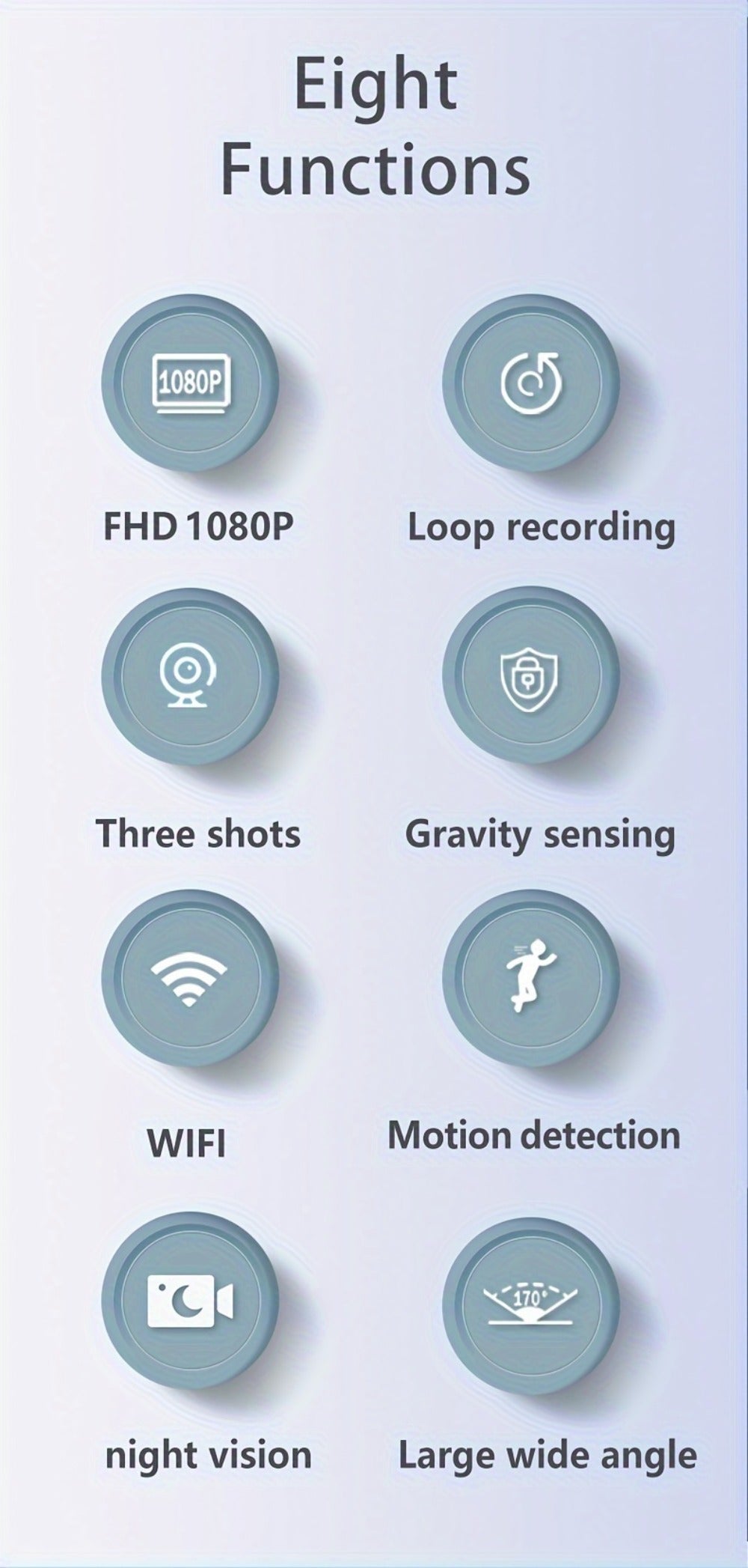 Dash Cam 3-Channel Front Inside Rear – 1080P 170° Wide Angle WiFi Night Vision Loop Recording G-Sensor with 2" IPS Screen & 32GB Card