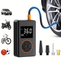 Portable Air Compressor for Tire Inflation Featuring an Automatic Shut-Off, Capable of 150PSI. This Car Tire Pump Comes with a Digital Pressure Gauge And LED Light, Powered by a Rechargeable Lithium Battery, And Is Ideal for Car Tires, Motorcycles