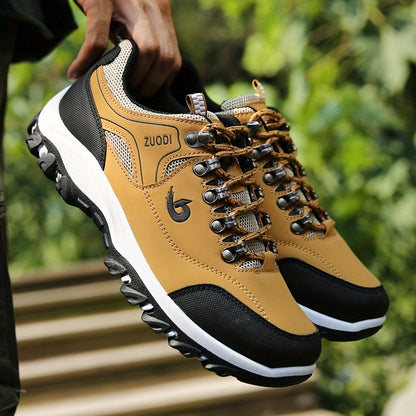 Men's Breathable Lace-Up Sneakers - PU Upper and EVA Insole