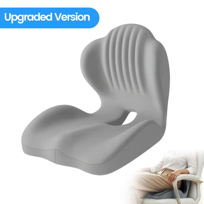 Memory Foam Seat Cushion Ergonomic with Back Support & Breathable Hollow Design – Comfortable Chair Pad for Office, Car Seat & Long Sitting, Unisex Gift