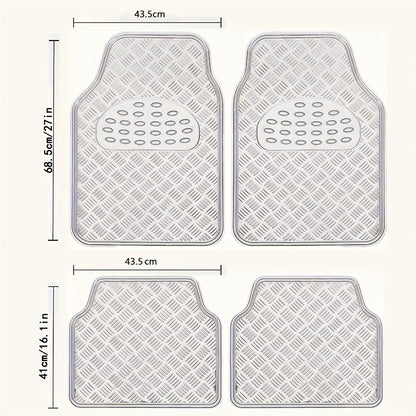 Waterproof Car Floor Mats 4pcs Set – PVC All-Weather Protection, Dustproof Easy-Clean Full Set for Cars, SUVs & Trucks, Anti-Slip, Multiple Colors Available