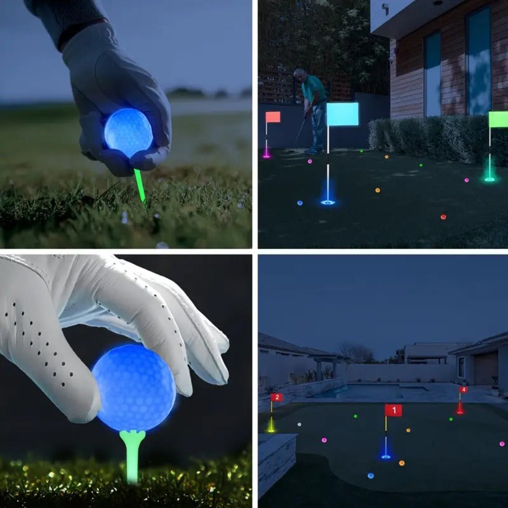 LED Golf Balls Glow in the Dark – Ultra-Bright 3-LED Night Golf Balls with 8-Min Reset Timer & Mesh Bag, 3 or 6 Pack | Best Night Golf Gift for Men Women Teens Beginners