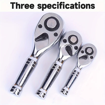 72-Tooth Quick Ratchet Wrench Short Handle – Compact Dual-Direction Socket Wrench for Auto Repair | 1/4" 3/8" 1/2" Drive Sizes Available | Fast-Action Ratchet Handle Tool