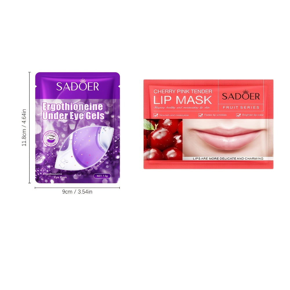 Lip & Under Eye Mask Travel Set 62 Pieces – Moisturizing Non-Greasy Lip Mask & Eye Patch Kit, Hydrating Autumn Winter Skincare for Dry Skin, Lightweight Travel Must-Have Gift for Women