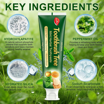 Natural Toothpaste 3-Pack – Herbal Mint Formula for Sensitive Gums & Teeth, Long-Lasting Freshness, Gentle Deep Cleaning Dental Care for Men & Women, Sleek Tube Design with Natural Ingredients
