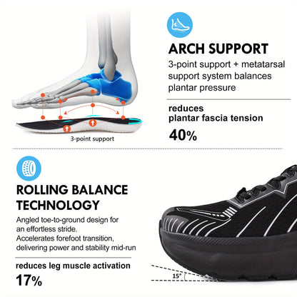 Men's Running Shoes - Cushioned Support & Wide Toe Comfort