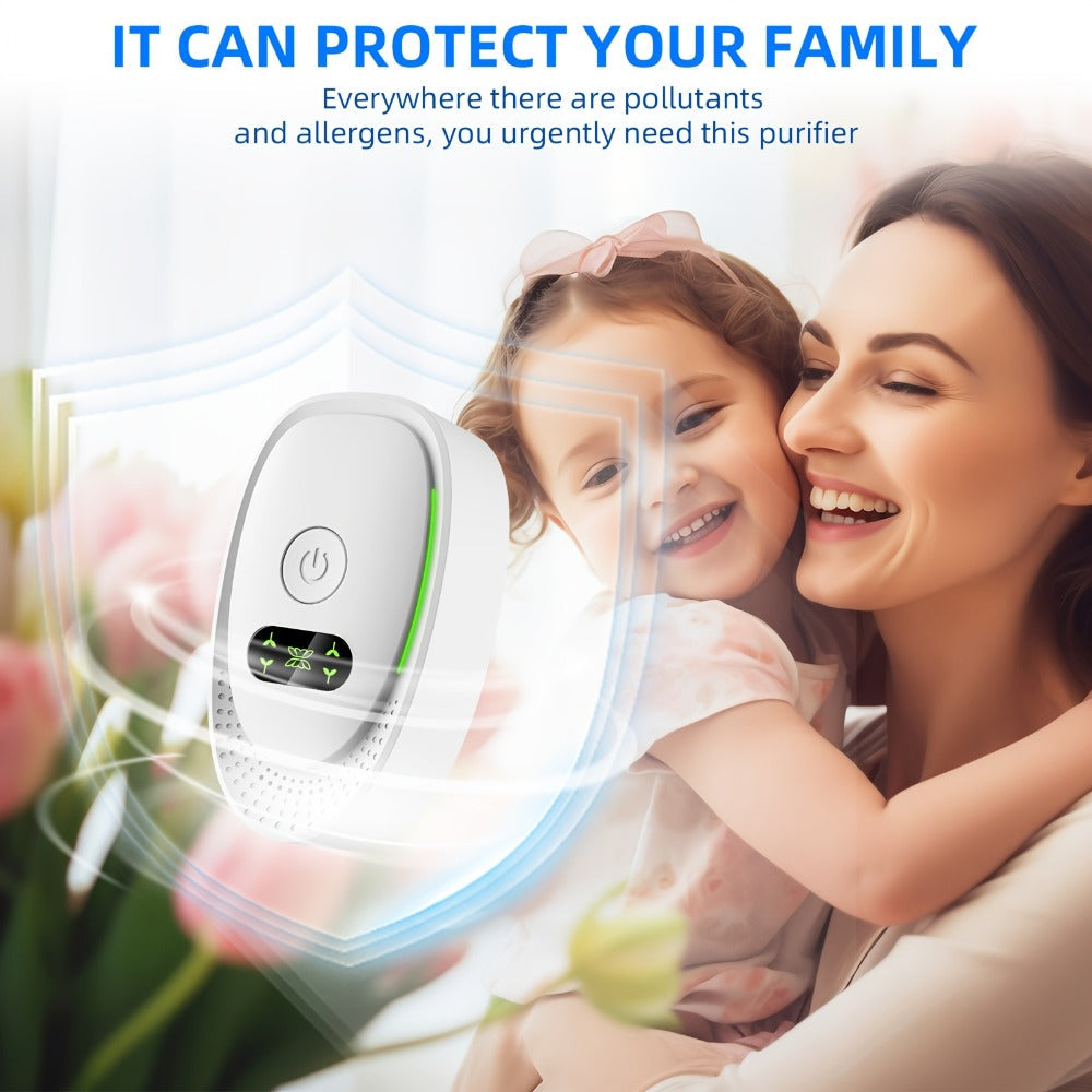 Portable Ozone Air Purifier & Sanitizer | Formaldehyde, Smoke & Dust Eliminator for Home, Office, Car & Bedroom | Low Power Allergy Relief Air Cleaner | 2pc & 8pc Pack | Black & White