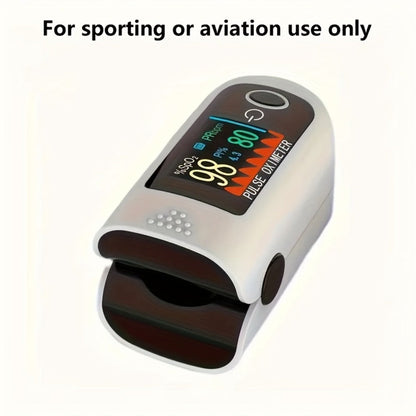 Fingertip Pulse Oximeter Blood Oxygen Monitor – SpO2, Heart Rate & Perfusion Index Display, Digital Finger Clip O2 Meter for Home Use & Sports, Batteries Included