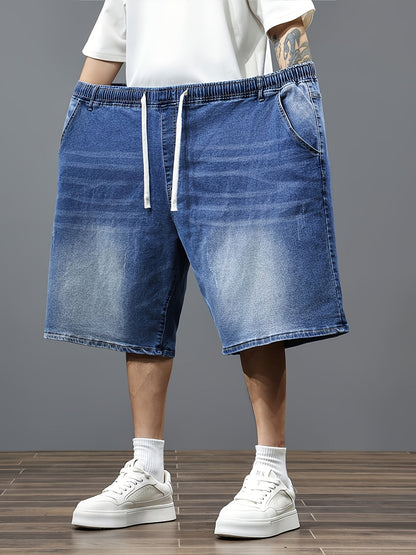 Men's Denim Shorts - Elastic Waist