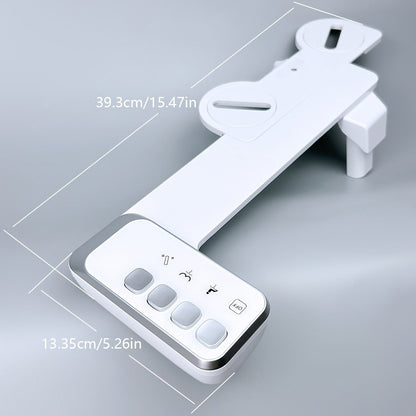 Bidet Toilet Seat Attachment – Non-Electric Mechanical Bidet with Rear Wash, Adjustable Water Pressure, Self-Cleaning Nozzle, Brass T-Adapter & Metal Hose for US & Canada Toilets