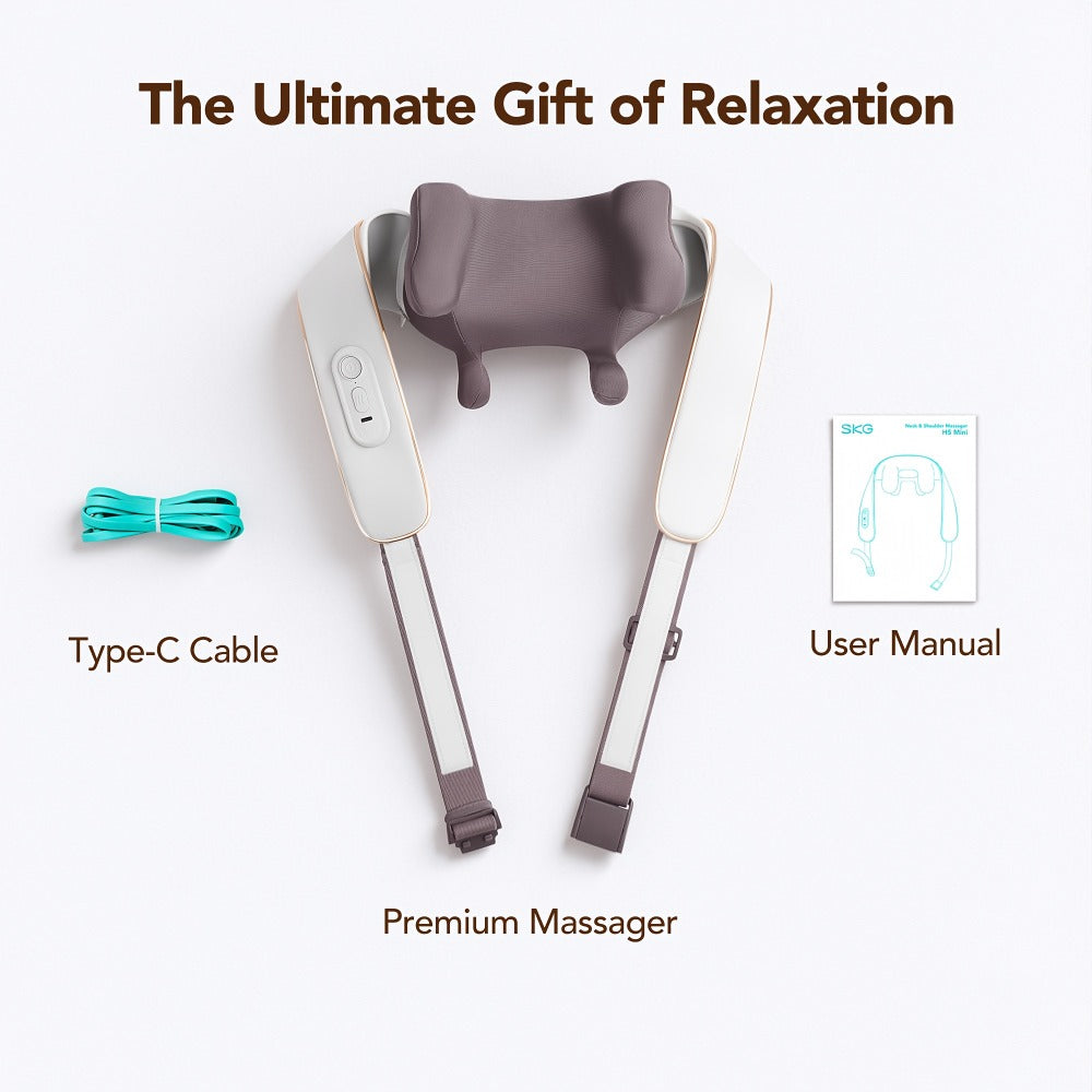 Wearable Neck & Shoulder Massager with Heat – 6D Bionic Hand Kneading Trapezius Massager, 9 Modes 3 Intensities 40-45°C Heat, Hands-Free Deep Tissue Massage for Home & Office, Gift for Women Men Mom