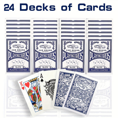 Premium Playing Cards Bulk Pack 6/12/24 Decks – Standard Index 2.5x3.5 Inch Durable Coated Cardstock, Blue & Red Decks for Poker Euchre Canasta Family Game Night Parties & Gifts