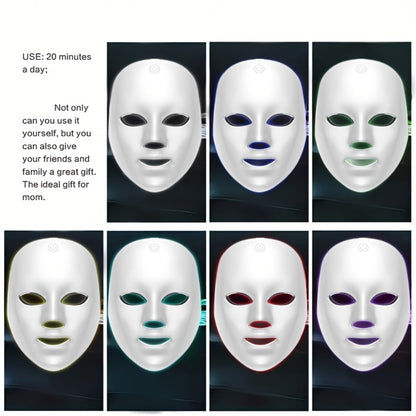 Portable 7-Color LED Facial Mask Device – USB Rechargeable Home Beauty Skincare Tool for Face Care, Anti-Aging & Acne, Perfect Gift for Girlfriend & Valentine's Day
