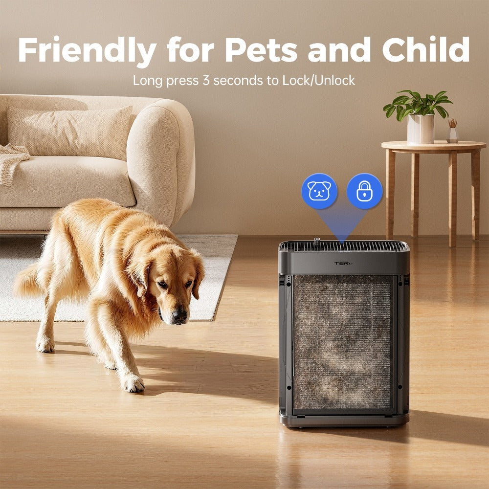 H13 HEPA Air Purifier for Large Room Up to 2500 Sq Ft | Double-Sided Washable Filter, PM2.5 Sensor, 22dB Ultra-Quiet | Air Cleaner for Dust, Pets, Smoke & Pollen | Bedroom & Home | White & Grey