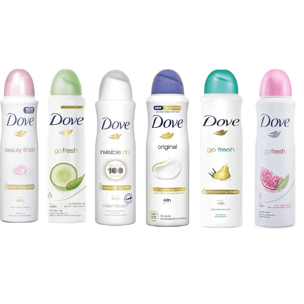 Dove Women Deodorant Spray 150ml Long-Lasting Scent Protection Anti-Perspirant Body Spray for Women – 48H Freshness, Gentle on Skin, Bulk Pack Options