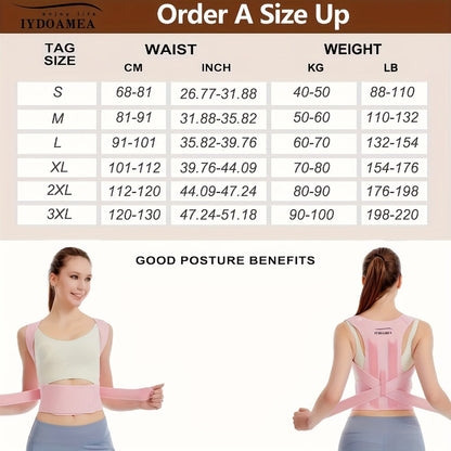 Posture Corrector Back Brace for Men & Women, Adjustable Upper & Lower Back Support Belt, Breathable Lightweight Back Straightener for Improving Posture, Office Home Gym Daily Wear S to 3XL