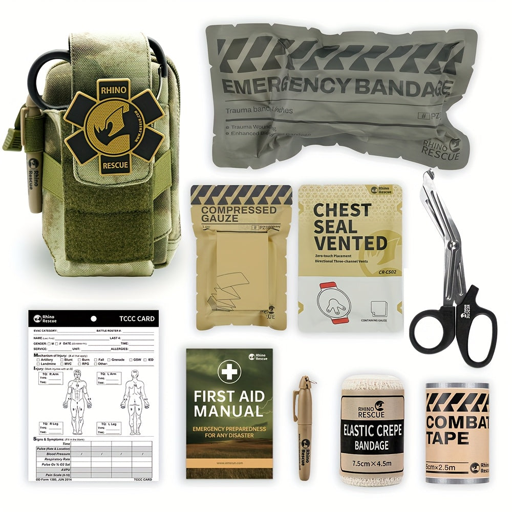 Tactical IFAK Waist Bag EDC First Aid Kit Pouch – 8-Piece Emergency Trauma Kit with Bandage, Gauze & Tourniquet for Outdoor, Camping & Everyday Carry
