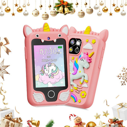 Dinosaur Explorer Phone Toy for Kids with HD Touchscreen & Dual Camera – Educational Smart Phone Toy 8GB for Boys & Girls, Travel Toy in Pink Purple Green, Birthday Christmas Gift