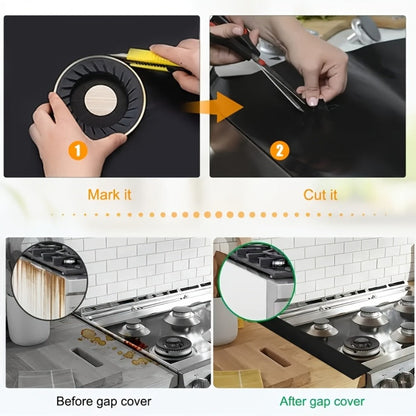 Gas Stove Burner Cover Mat Non-Stick Reusable Washable Stove Top Protector for LG 30-Inch Gas Stove – Oil-Resistant High-Temp Safe, Trimmable 5-Hole Design, Keeps Stove Clean & Scratch-Free