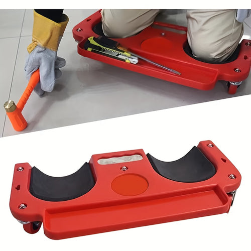 [With Wheels] 1pc Rolling Knee Pad Platform with Wheels, ABS Material, Multi-Function with Built-In Tool Tray, Comfortable Cushioned Kneeling Pad for Machine Workers, Carpenters, Flooring, And Car Repairs