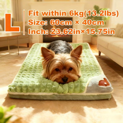 Thickened Dog Bed & Cat Bed Mat with Pillow – Anti-Slip, Machine Washable, Detachable Crate Mat for All Dogs & Cats, L & XL