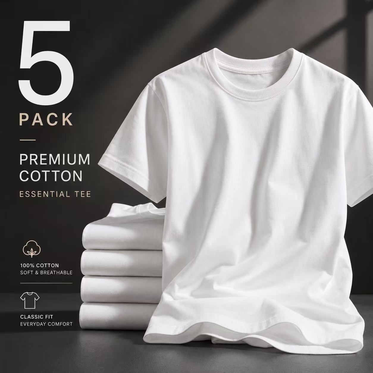 Men's Classic T-Shirt - Crew Neck Short Sleeve