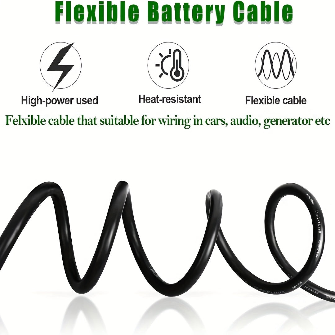8 AWG 8 Gauge Copper Wire Cable, Red + Black 3ft/5ft/10ft/15ft Welding Cable Standard US OFC Wire, Suitable for Automotive, Battery, Marine, and Generator Applications, Automotive Wiring, Marine Wiring, Durable Cable, Highquality Wire, Automotive Professi