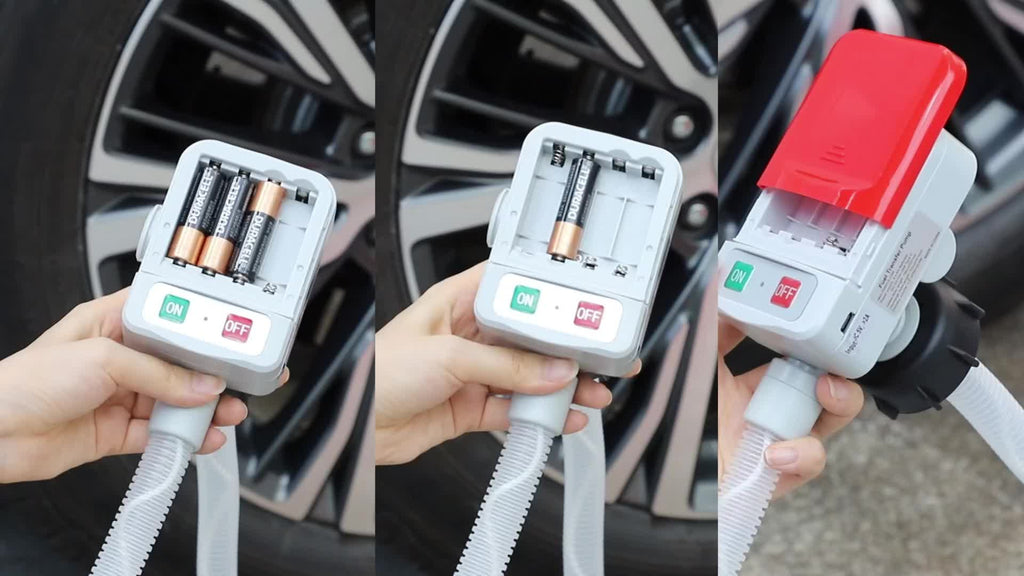 Automatic Fuel Transfer Pump with Auto-Stop, 58Inch Extra Long Hose, 3.2 Gallon Per Min, Battery Or USB Powered, 4 Can Adapters, Fast And Safe Portable Gas Can Pump for Oil, Diesel, Gasoline. Powered Oil Pump Is Suitable, Without Battery