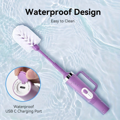 Electric Cup Scrubber Bottle Brush Cleaner – 2-Speed IPX6 Waterproof, Type-C Rechargeable, Deep Cleans 40oz Mugs, Tumblers & Hydration Bottles, Long Straw Brush Included, Wall Mount Storage, Kitchen Cleaning Tool