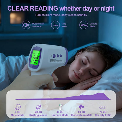 Non-Contact Forehead Thermometer Digital Infrared – 1-Second Instant Reading, Fever Alarm, 3-in-1 Forehead & Object Mode, FSA HSA Eligible, Silent & Memory Mode, 3 Backlights