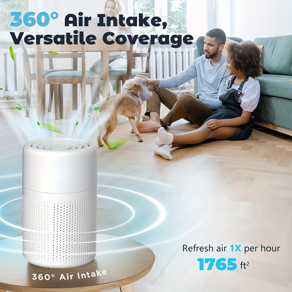 USB Negative Ion Air Purifier with Blue Light & Aromatherapy Box – Removes Dust, Smoke, Formaldehyde, VOCs & PM2.5, Type-C Powered Desktop Air Cleaner for Bedroom, Office & Bathroom, 50 m³/h Airflow