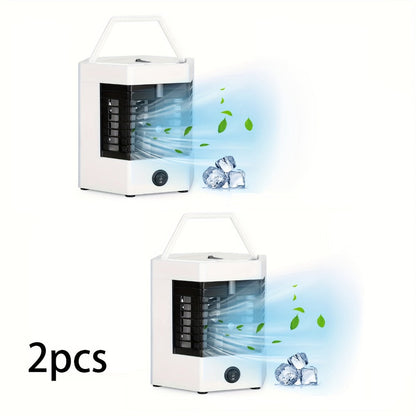 Portable Ice Cooler Fan | Mini Personal Air Conditioner with Water Ice Cooling, Anti-Leak Design & Replaceable Filter, Compact Desktop Cooler for Bedroom, Office, Camping & Tent Use – Fast Cooling