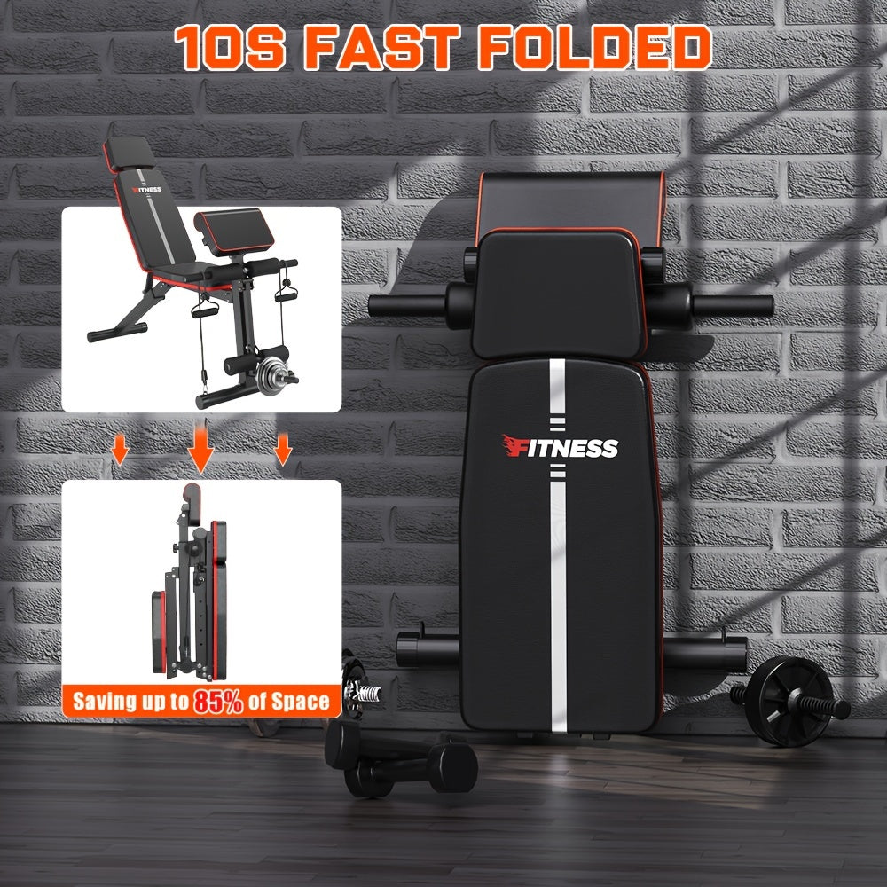 14-in-1 Adjustable Weight Bench Foldable – 770lb Capacity, Multi-Function Full Body Strength Training, Space-Saving Design – Home Gym Workout Bench