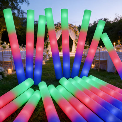 LED Light Up Foam Glow Wands 27/30 Pack – Multi-Color Flashing Glow Sticks for Party Supplies Weddings Birthdays Christmas Graduation Camping Outdoor Celebrations