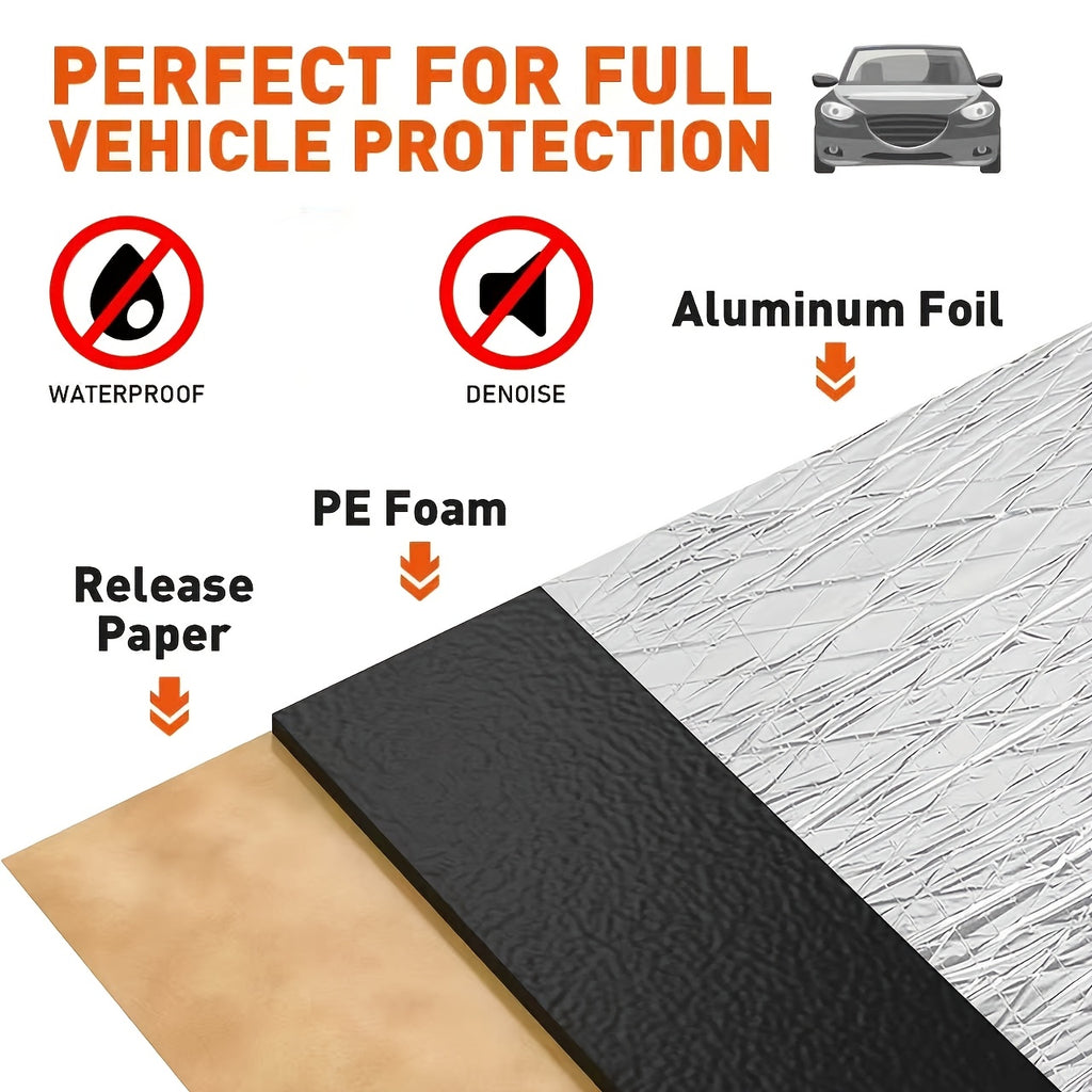 60"x40" Sound Deading Material 275Mil(7mm) for Cars Thermal Insulation And Car Sound Deadening Material Strong Back Adhesive Car Insulation Heat And Sound Deadener Mat for Automobile Hoods, Hoods, Doors, And Trunks