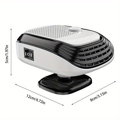 Portable Car Heater & Defroster 150W – Fast-Heating Windshield Defogger with Adjustable Airflow for Car, SUV, RV & Camping | White & Green