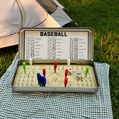 Sports Travel Board Game Set – Portable Wooden Baseball Softball Football Finger Dice Tabletop Game for Family Game Night, Parties & Kids Adults