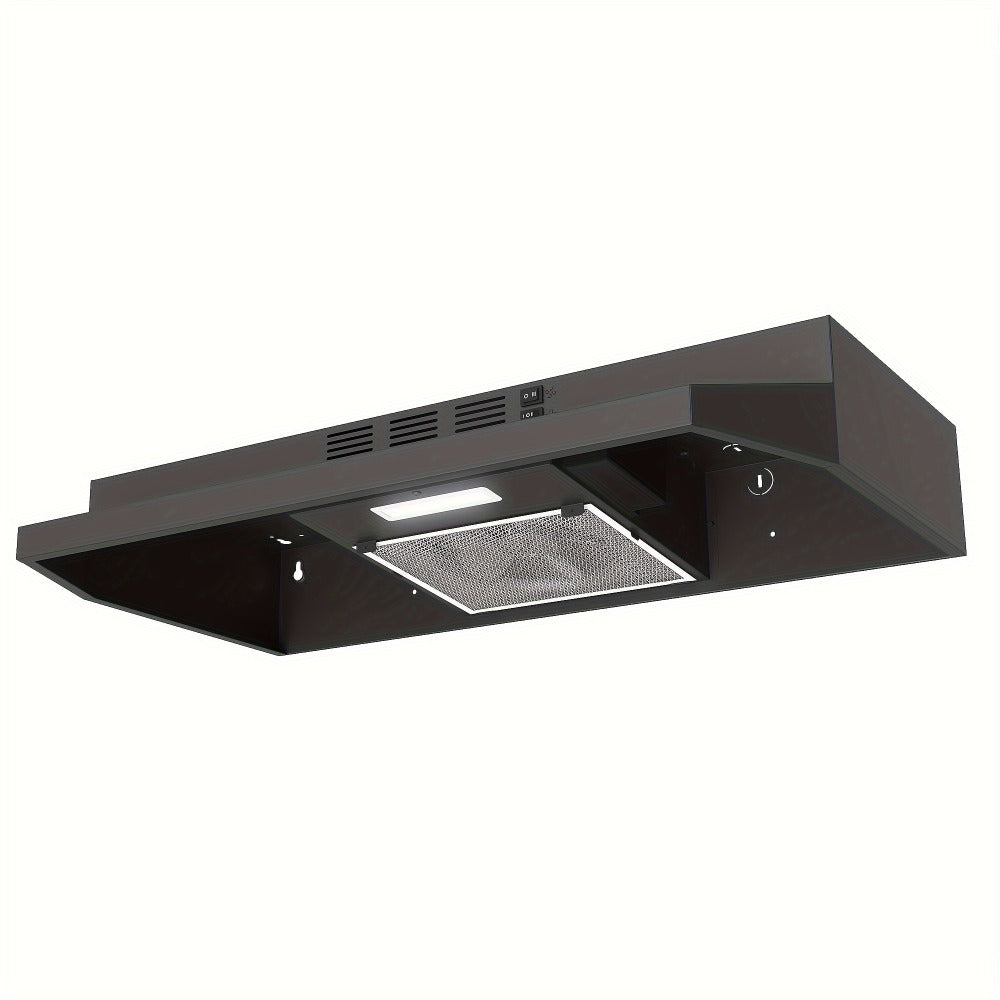 Range Hood 30 Inch Under Cabinet | Ducted & Ductless Convertible Kitchen Vent Hood with LED Light & 2-Speed Exhaust Fan, Stainless Steel – Black, White & Silver, Easy Install
