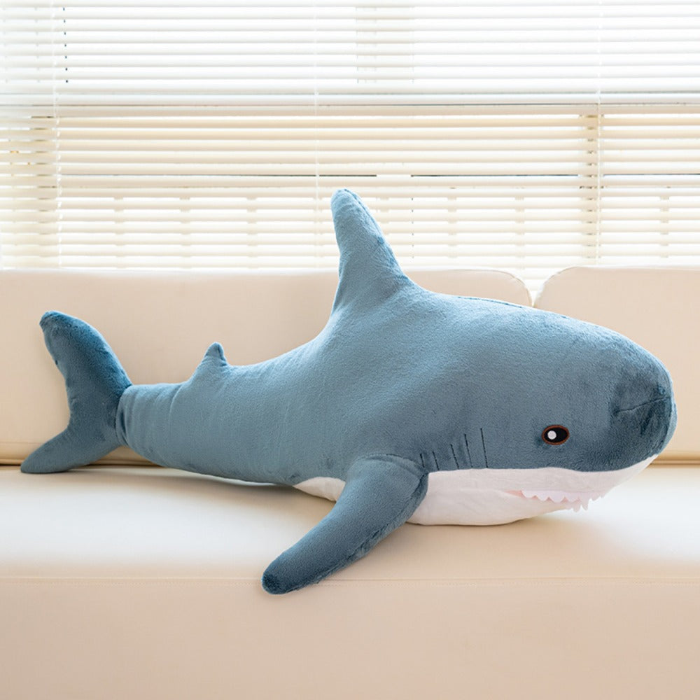 Shark Stuffed Animal Plush Pillow 24 Inch – Jumbo Soft Cute Shark Plush Toy for Kids Boys Girls Adults, Ocean Sea Animal Cuddle Pillow, Birthday Christmas Holiday Gift, Blue Grey Rainbow Colors