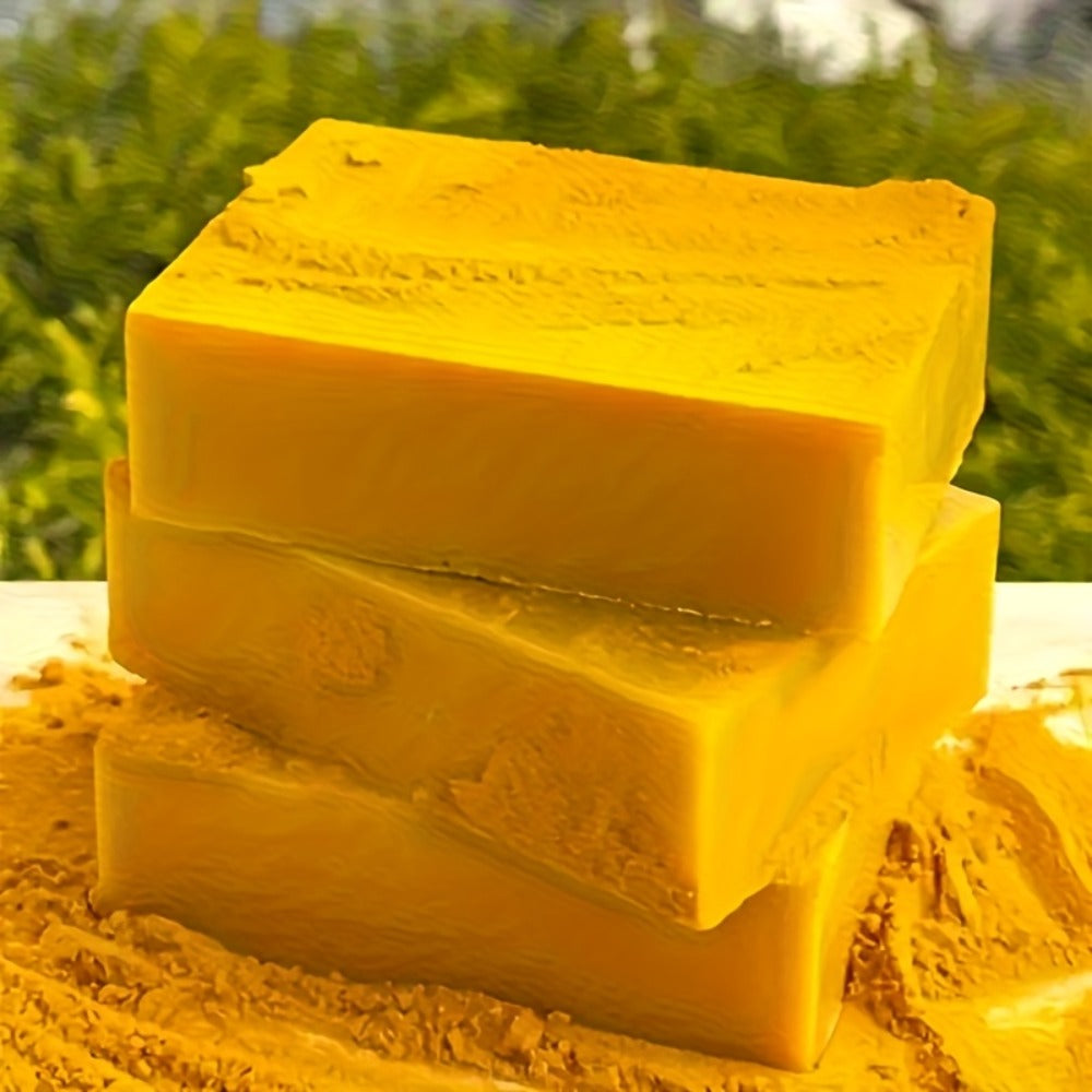 Turmeric Soap Handmade Bar – Lemon, Quercetin & Vitamin E Natural Soap with Olive Oil, Deep Cleansing & Moisturizing, Brightening Body & Face Wash Soap, Turmeric Shampoo Bar for All Skin Types