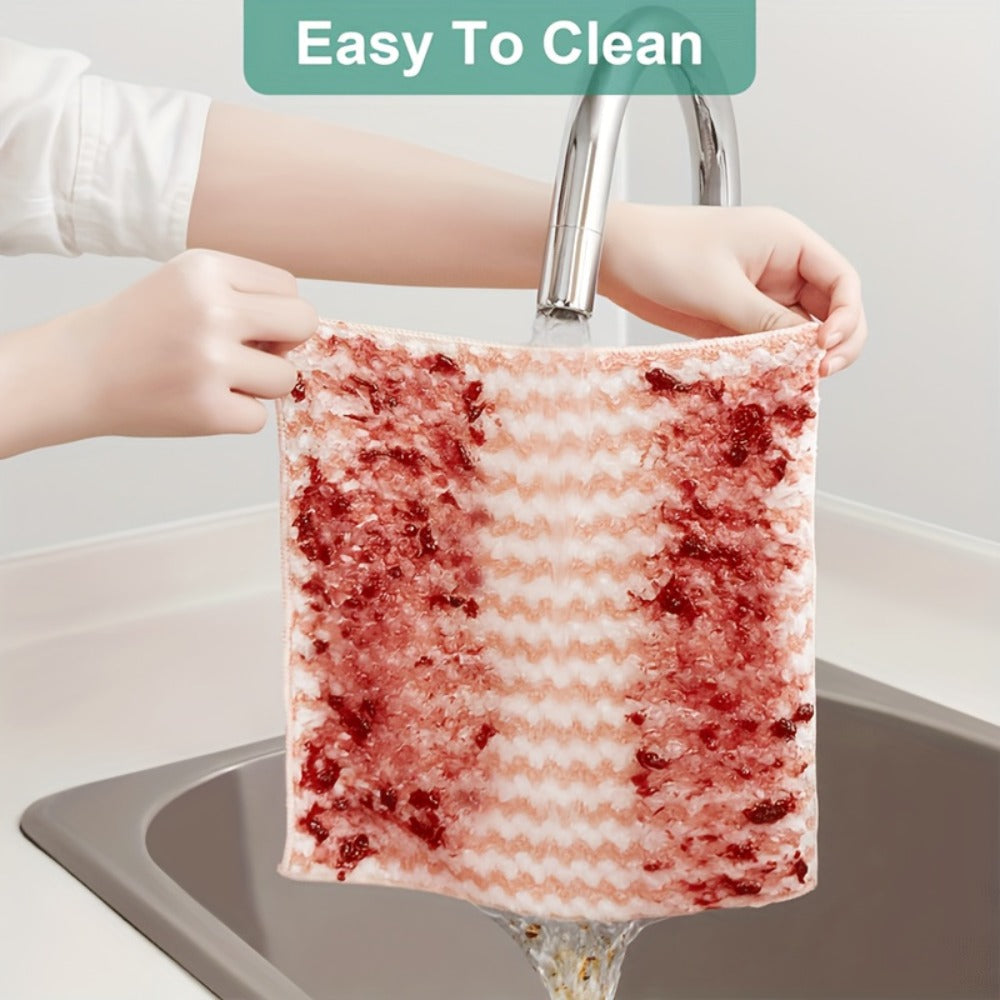 Microfiber Cleaning Cloths 18 Pack Ultra-Fine Fiber Reusable Dishwashing Cloths Knit Texture Multi-Color Assorted for Home Kitchen Dish Washing Counter Wiping Modern Style Cleaning Set