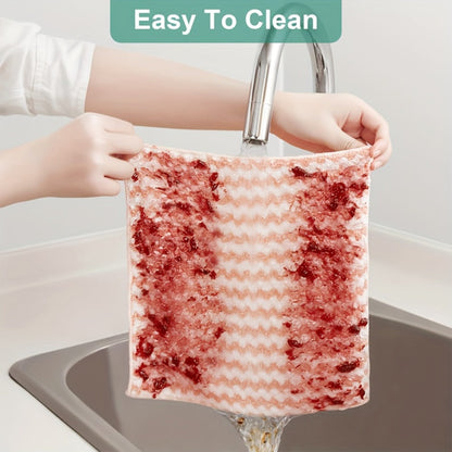 Microfiber Cleaning Cloths 18 Pack Ultra-Fine Fiber Reusable Dishwashing Cloths Knit Texture Multi-Color Assorted for Home Kitchen Dish Washing Counter Wiping Modern Style Cleaning Set