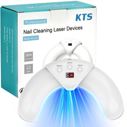 Nail Fungus Laser Treatment Device FDA Cleared - Blue Light 470nm & Infrared 910nm, 3/5/10 Min Timer, Toenail Fingernail Onychomycosis Cleaner Therapy Tool