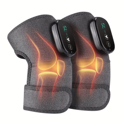 Knee Massager with Heat and Vibration – 3-in-1 Wireless Joint Massager for Knees, Shoulders & Elbows | Heating Pad & Vibrating Therapy for Pain Relief and Recovery